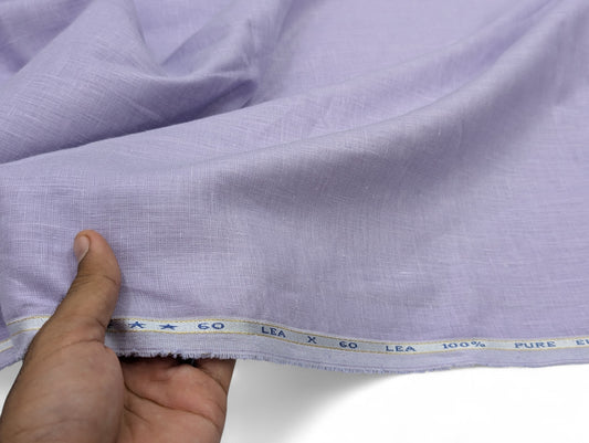 100% European Linen Shirt Fabric (Soft Lavender) - 60 LEA