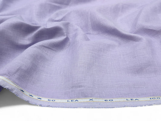 100% European Linen Shirt Fabric (Soft Lavender) - 60 LEA