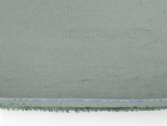 100% European Linen Shirt Fabric (Pastel Green) - 60 LEA