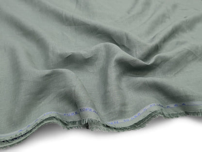 100% European Linen Shirt Fabric (Pastel Green) - 60 LEA