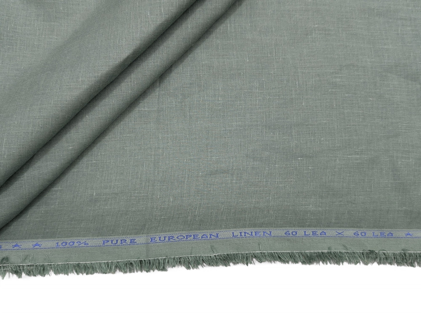 100% European Linen Shirt Fabric (Pastel Green) - 60 LEA