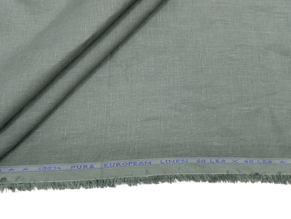100% European Linen Shirt Fabric (Pastel Green) - 60 LEA