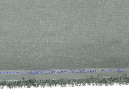 100% European Linen Shirt Fabric (Pastel Green) - 60 LEA
