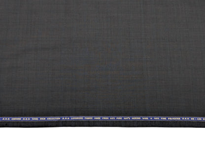 Raymond Cartino 160s Merino Wool Blend Unstitched Suiting Fabric (Charcoal Gray, Self Checks)