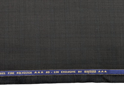 Raymond Cartino 160s Merino Wool Blend Unstitched Suiting Fabric (Charcoal Gray, Self Checks)