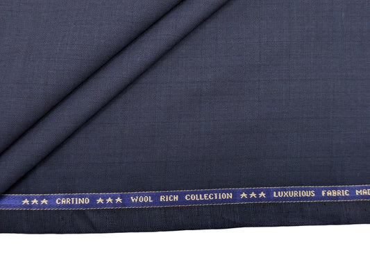 Raymond Cartino 160s Merino Wool Blend Unstitched Suiting Fabric (Navy Blue, Self Checks)
