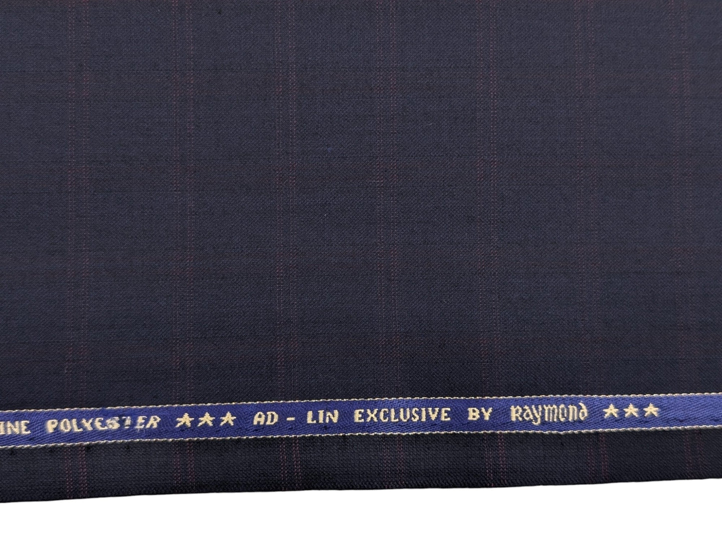 Raymond Cartino 160s Merino Wool Blend Unstitched Suiting Fabric (Navy & Burgundy Checks)