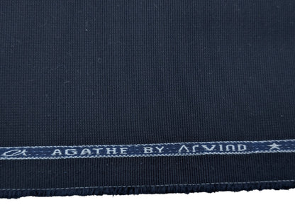 Arvind 100% Cotton Textured Suiting Fabric (Navy Blue)
