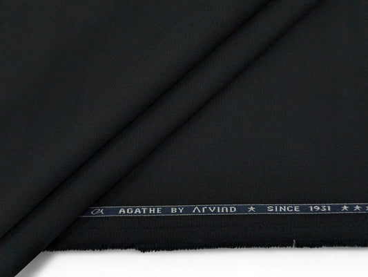 Arvind 100% Cotton Textured Suiting Fabric (Black)
