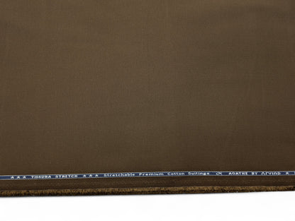 Arvind 100% Cotton Textured Suiting Fabric (Brown)