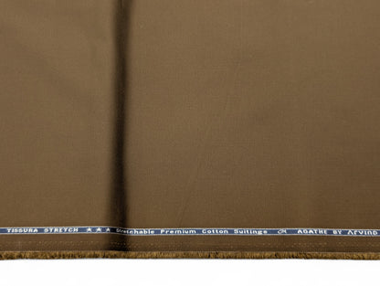 Arvind 100% Cotton Textured Suiting Fabric (Brown)