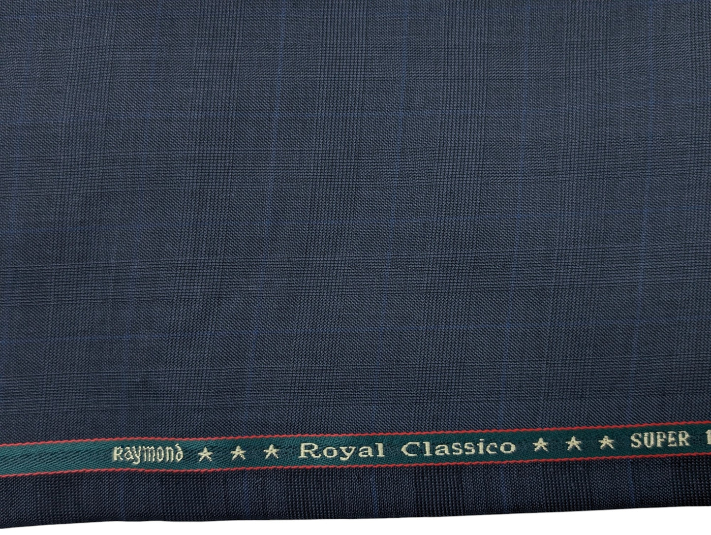Raymond Royal Classico Super 120’s Merino Wool Blend Suiting Fabric – (Midnight Grey, Checks)