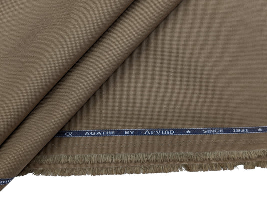 Arvind 100% Cotton Stretched Textured Suiting Fabric (Brown)