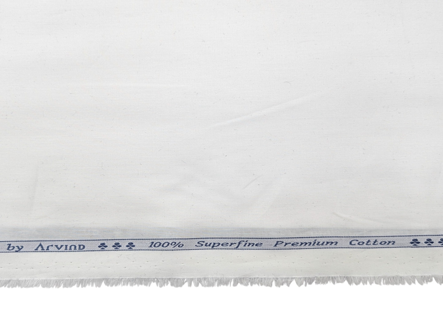Arvind 100% Premium Cotton Shirting Fabric (White)