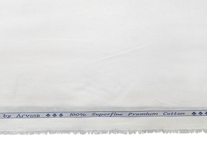 Arvind 100% Premium Cotton Shirting Fabric (White)