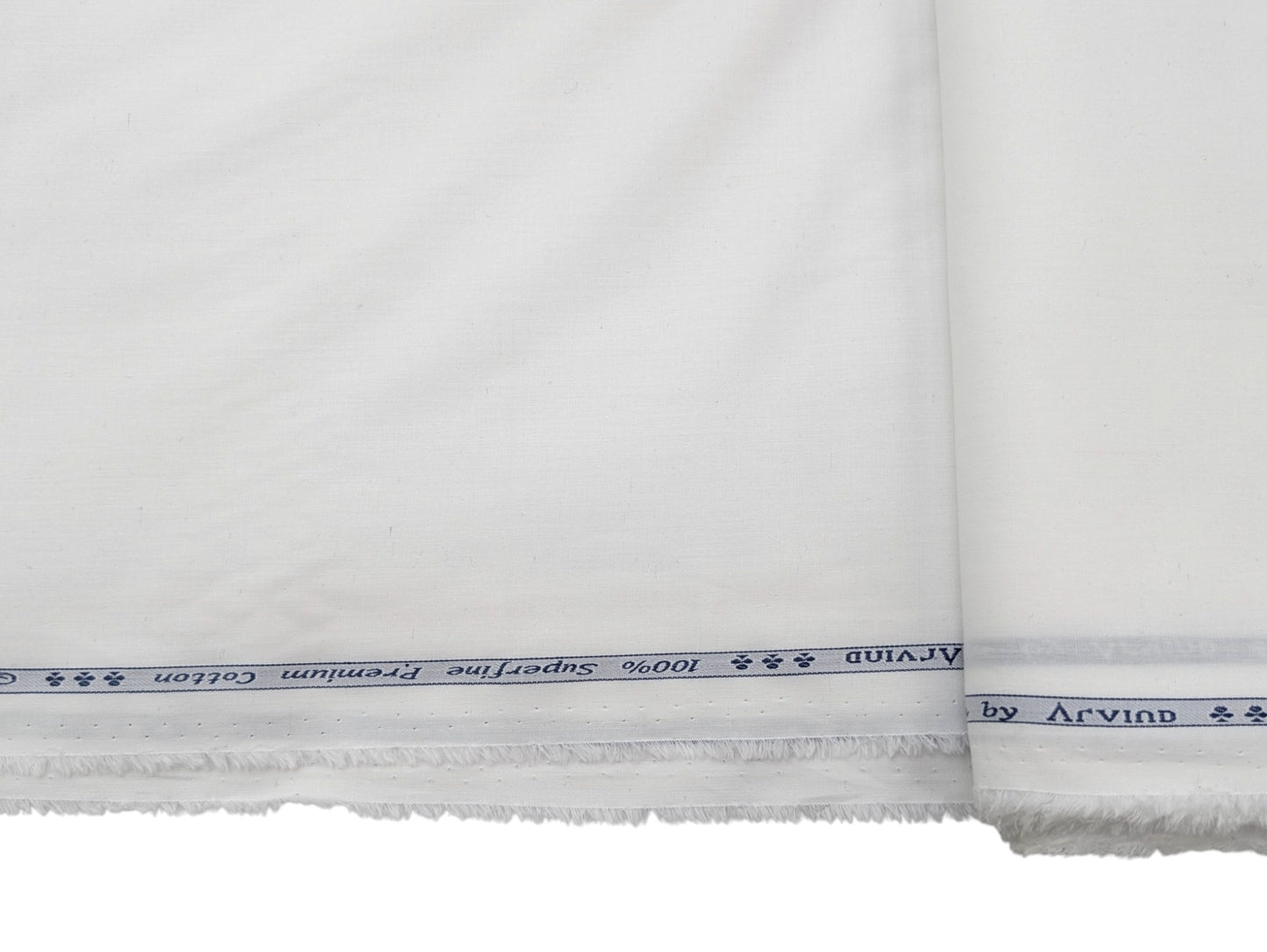 Arvind 100% Premium Cotton Shirting Fabric (White)