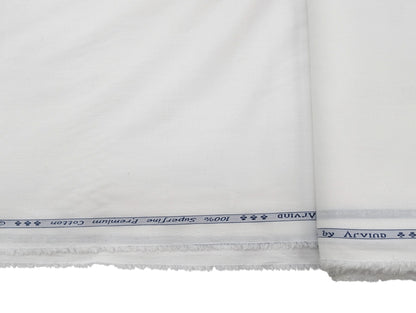 Arvind 100% Premium Cotton Shirting Fabric (White)