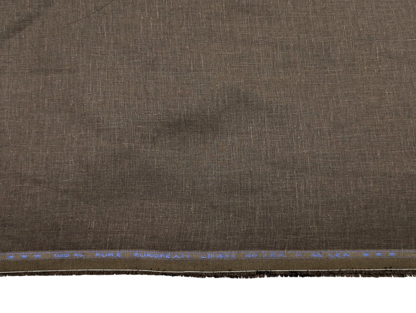 100% European Linen Shirt Fabric (Dark Brown) - 60 LEA