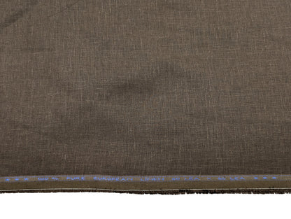 100% European Linen Shirt Fabric (Dark Brown) - 60 LEA
