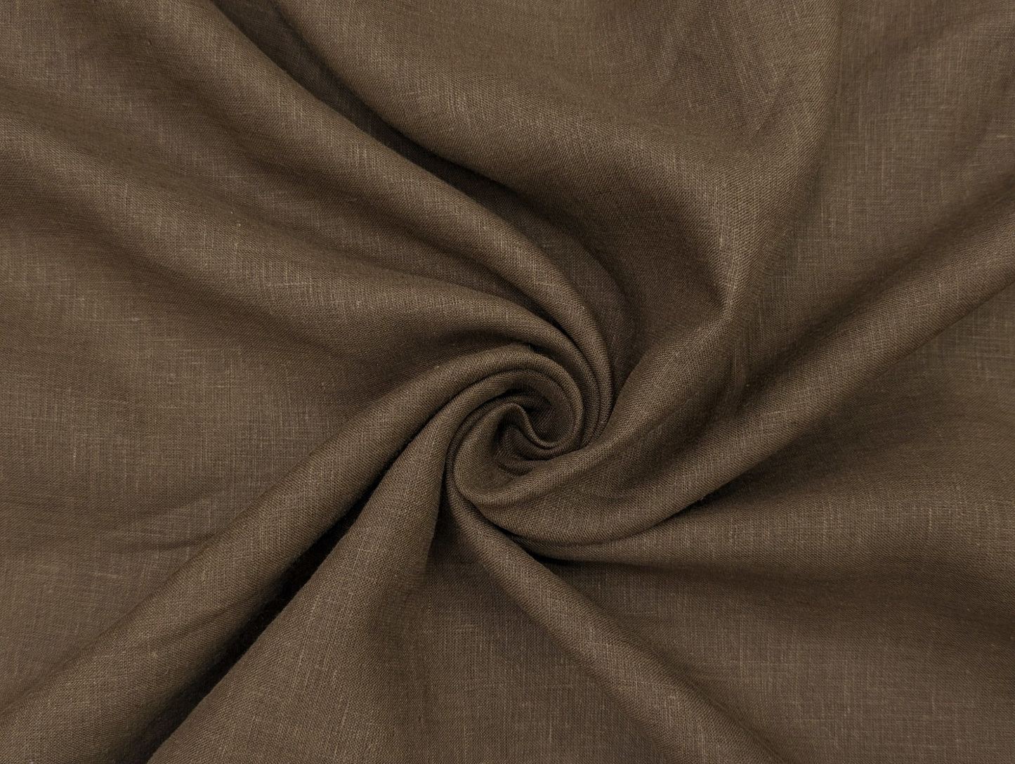100% European Linen Shirt Fabric (Dark Brown) - 60 LEA