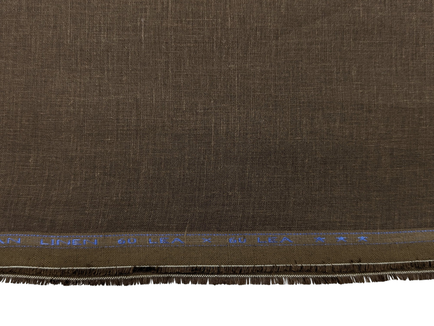 100% European Linen Shirt Fabric (Dark Brown) - 60 LEA