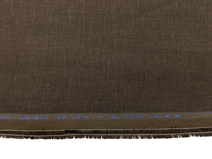 100% European Linen Shirt Fabric (Dark Brown) - 60 LEA