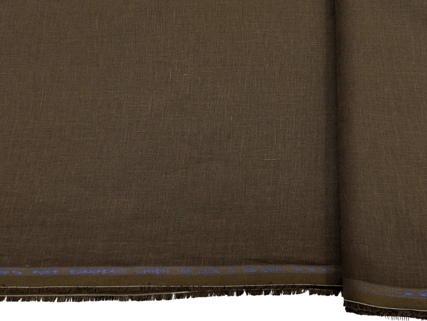 100% European Linen Shirt Fabric (Dark Brown) - 60 LEA