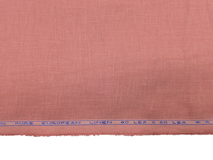 100% European Linen Shirt Fabric (Muted Rose) - 60 LEA