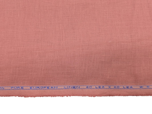 100% European Linen Shirt Fabric (Muted Rose) - 60 LEA
