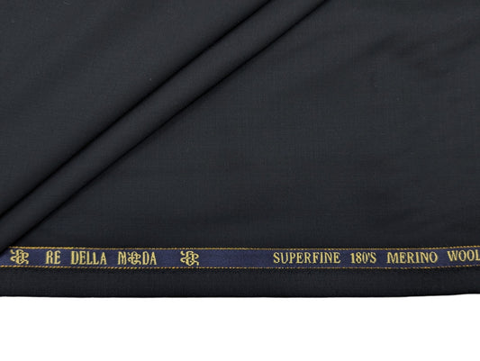 Georgia Gullini Italy 180s Merino Wool Blend Suiting Fabric (Midnight Black)
