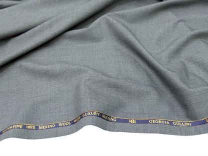 Georgia Gullini Italy 180s Merino Wool Blend Suiting Fabric (Grey Melange)