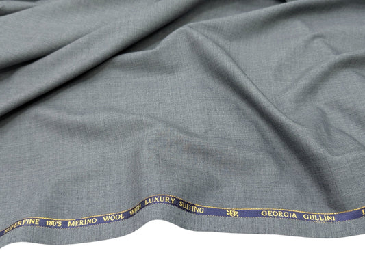 Georgia Gullini Italy 180s Merino Wool Blend Suiting Fabric (Grey Melange)