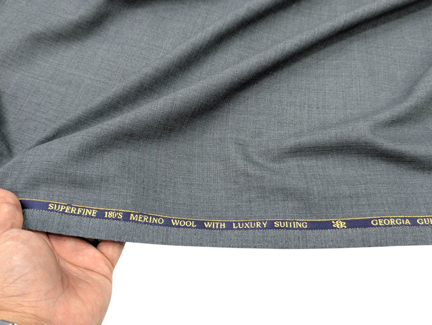 Georgia Gullini Italy 180s Merino Wool Blend Suiting Fabric (Grey Melange)