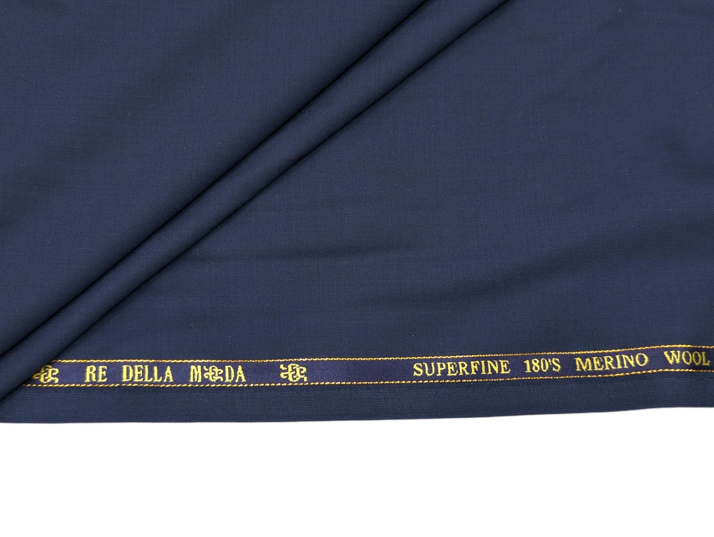 Georgia Gullini Italy 180s Merino Wool Blend Suiting Fabric (Classic Navy Blue)