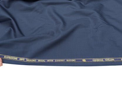 Georgia Gullini Italy 180s Merino Wool Blend Suiting Fabric (Classic Navy Blue)