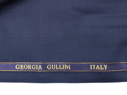 Georgia Gullini Italy 180s Merino Wool Blend Suiting Fabric (Classic Navy Blue)