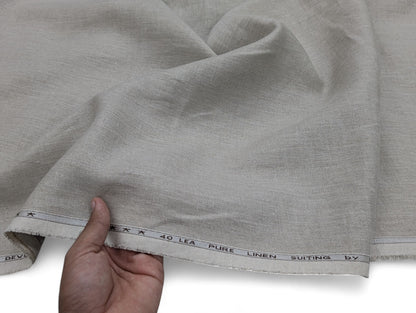 Pure Linen Suiting Fabric - 40 Lea (Beige)