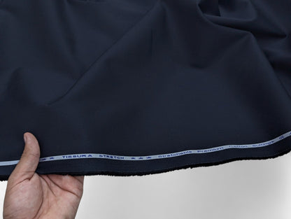 Arvind 100% Cotton Stretched Suiting Fabric (Navy Blue)