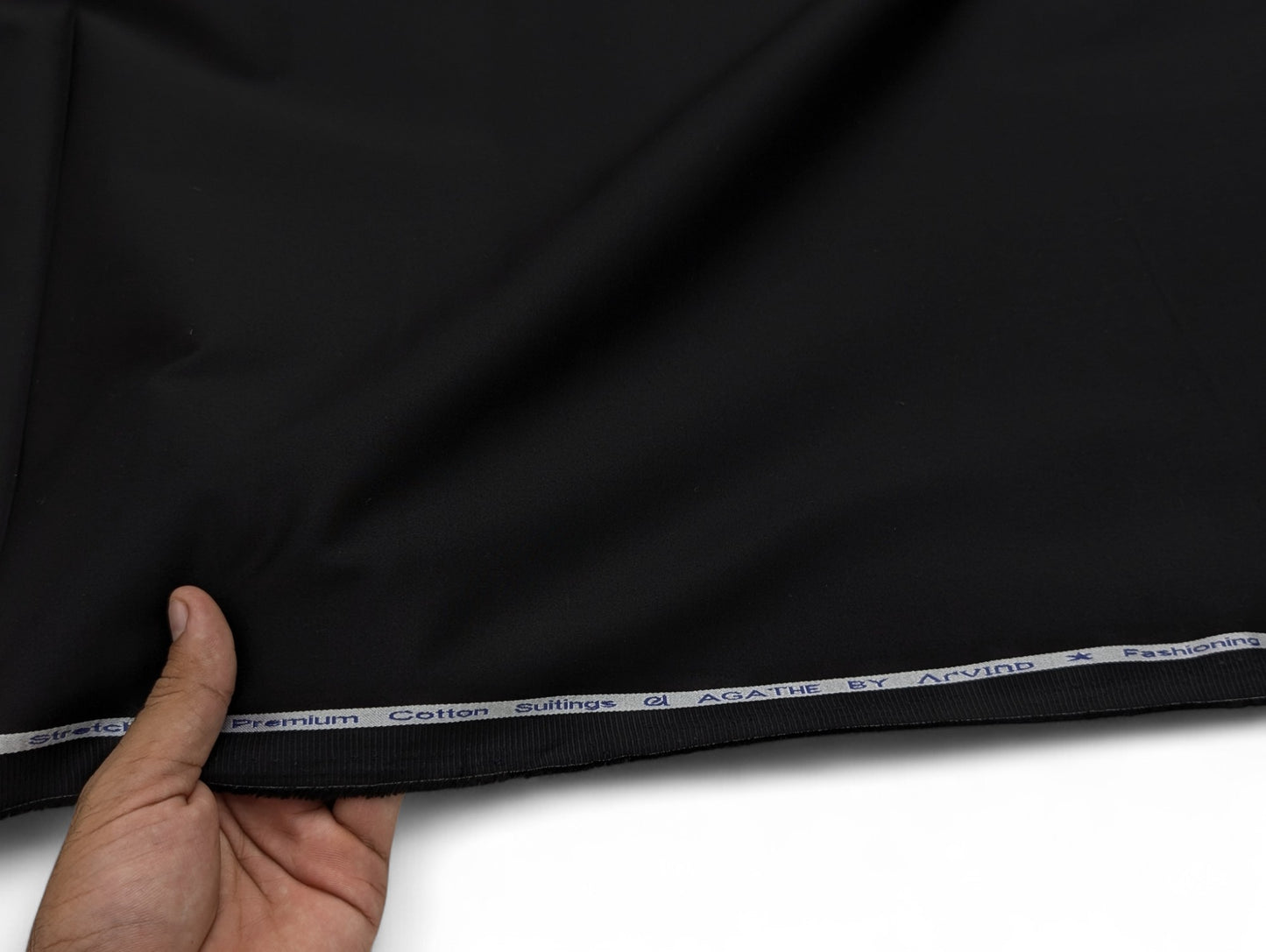 Arvind 100% Cotton Suiting Fabric (Pure Black)