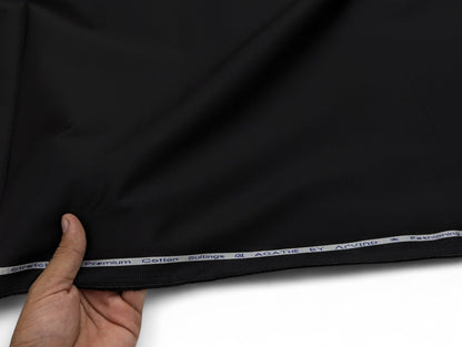 Arvind 100% Cotton Suiting Fabric (Pure Black)