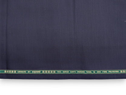 Raymond Luxolite 70% Wool Super 120's Premium Unstitched Suiting Fabric (Navy Blue)