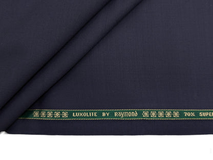 Raymond Luxolite 70% Wool Super 120's Premium Unstitched Suiting Fabric (Navy Blue)