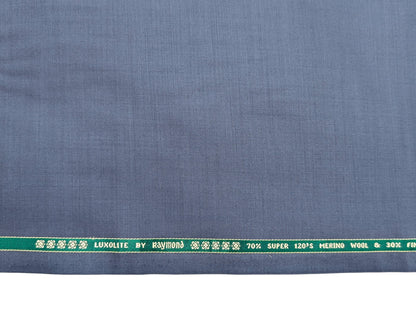 Raymond Luxolite 70% Wool Super 120's Premium Unstitched Suiting Fabric (Greyish Blue)