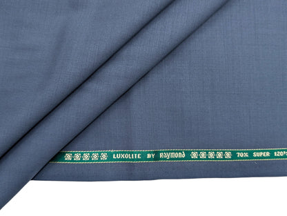 Raymond Luxolite 70% Wool Super 120's Premium Unstitched Suiting Fabric (Greyish Blue)