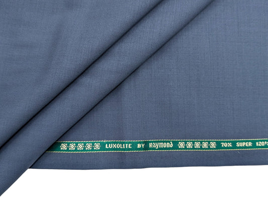 Raymond Luxolite 70% Wool Super 120's Premium Unstitched Suiting Fabric (Greyish Blue)
