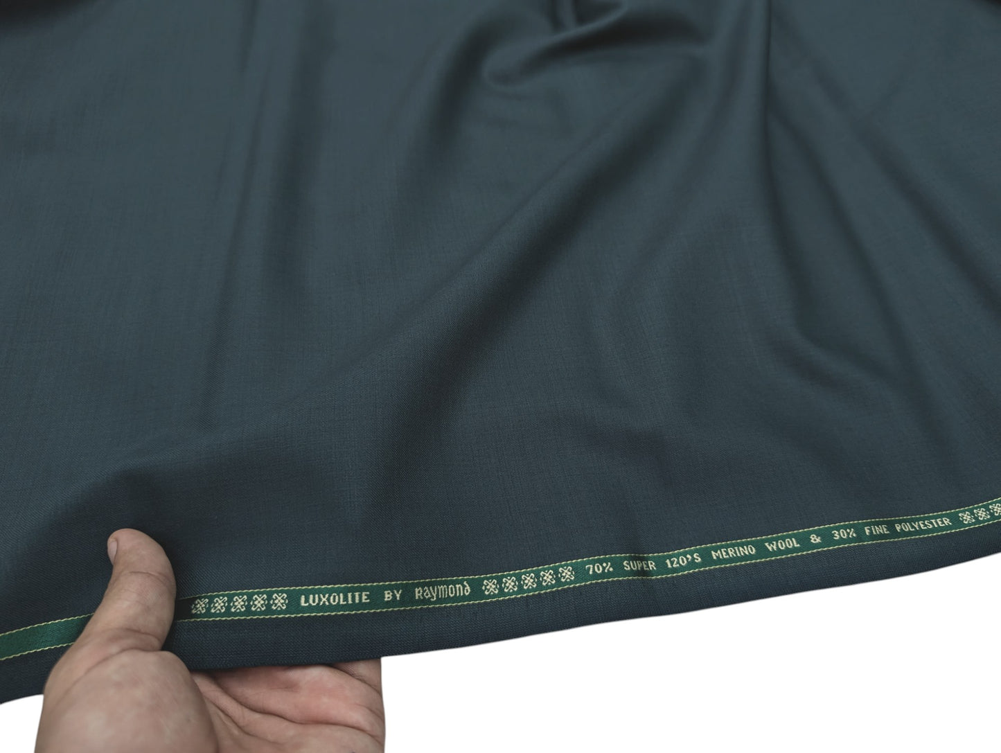 Raymond Luxolite 70% Wool Super 120's Premium Unstitched Suiting Fabric (Green)