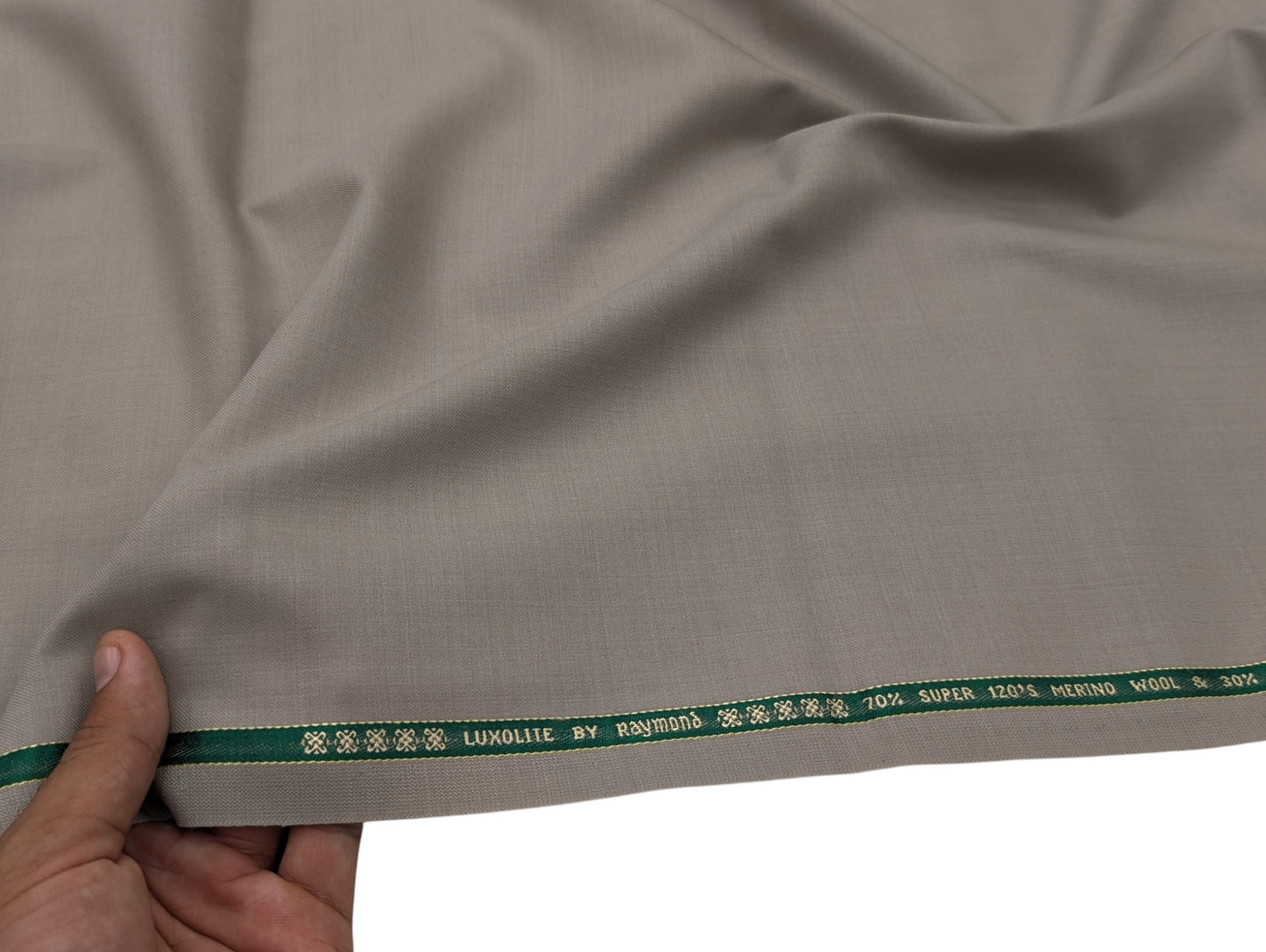 Raymond Luxolite 70%Wool Super 120's Premium Unstitched Suiting Fabric (Beige)