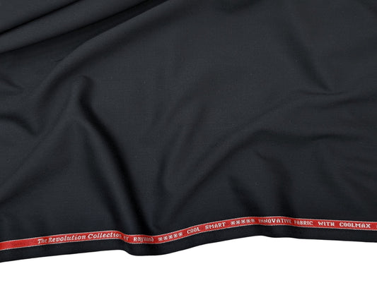 Raymond The Revolution Collection Super 70's Wool blend Suiting Fabric (Noir Black)