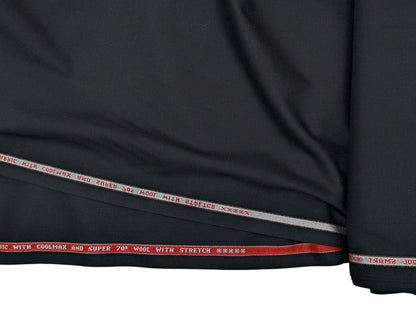 Raymond The Revolution Collection Super 70's Wool blend Suiting Fabric (Noir Black)