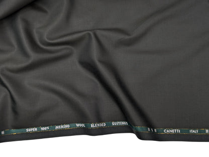 Canetti Italy Super 100's Merino Wool Blend Suiting Fabric (Bottle Green, Subtle Weave)